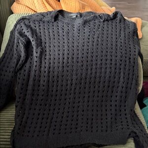 Trouve Black Textured Crewneck Sweater